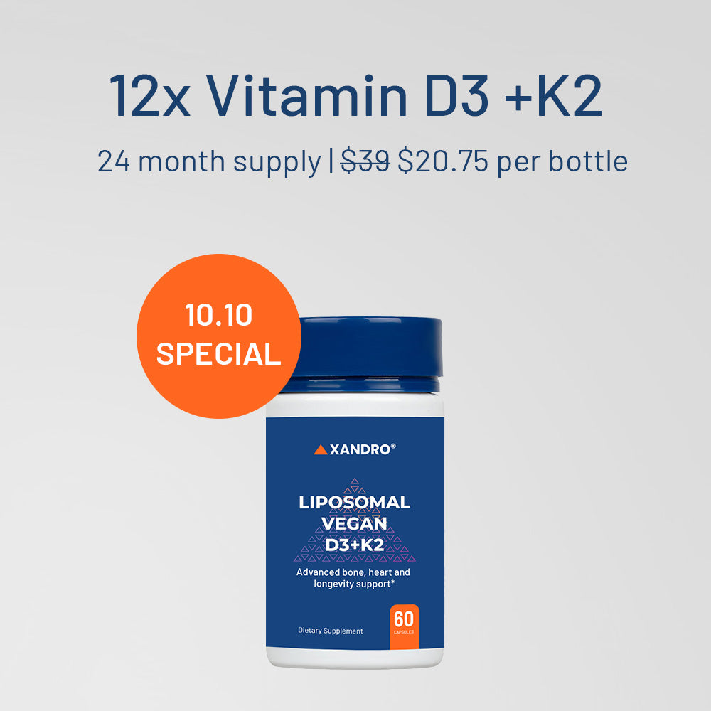 12x LIPOSOMAL VITAMIN D3 + K2 – Bones, Heart Health & Immunity