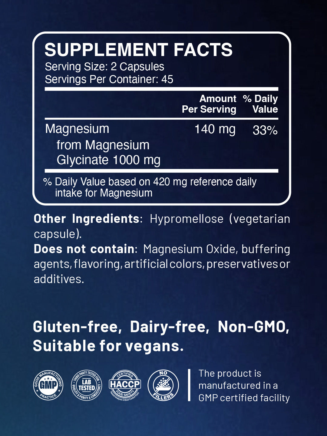 Unbuffered Magnesium Glycinate