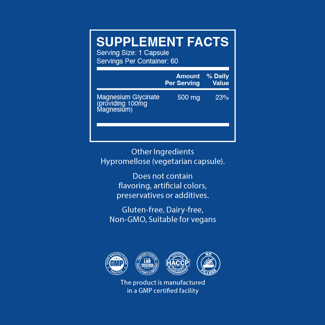 [9.9] 1x Pure Magnesium Glycinate 500 mg